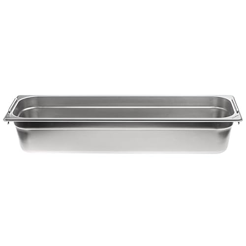 Allpax GN Behälter 2/4 Edelstahl - Höhe 100 mm - mit Griffe - lebensmittelechter & hitzebeständiger Gastronormbehälter, zum Abtropfen oder als Gareinsatz im Chafing Dish von Allpax