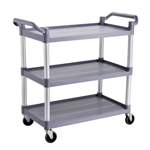 Servierwagen Kunststoff mit Rollen - 3 Böden - Tragfähigkeit 50 kg pro Boden - 102 x 49 x 98 cm - Transportwagen, Küchenwagen, Abräumwagen, Teewagen von Allpax