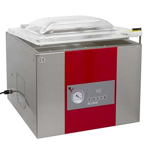 Vakuumiergerät KV 415-1 Schweißbalken - Vakuumpumpe: 20 m³/h - Vakuum: 99% - Kammerabmessung (BxLxH): 450 x 390 x 140 mm von Allpax