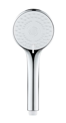 ALLSTAR Duschkopf Mod Uno Handbrause Universalanschluss 9.5 cm 5 Funktionen für Durchlauferhitzer Kalkreinigung ABS Kunststoff chrom weiß von Allstar