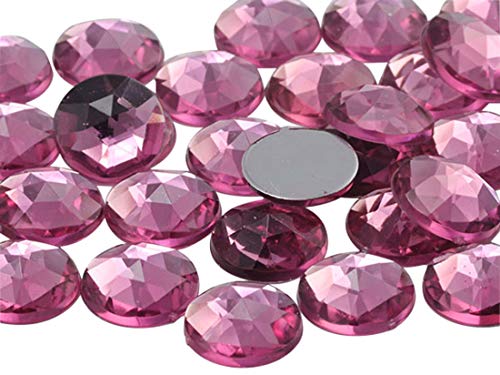Allstarco 11mm Flachrückseite runde Acryl-Strasssteine Kunststoff-Edelsteine für Schmuckherstellung Kostümschmuck Cosplay-Verzierungen - 75 Stück (Pink Rose .RS72) von Allstarco