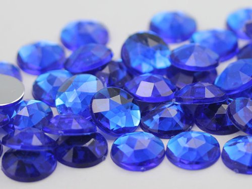 15 mm saphir. PH Flache Rückseite Acryl, rund Jewels Hohe Qualität Pro Grade – 40 Stück von Allstarco