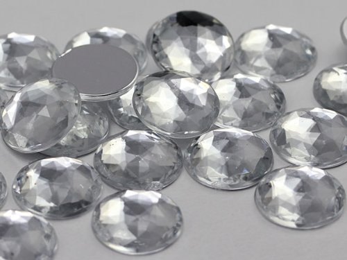 15mm Crystal A01 Flat Back Round Acrylic Jewels Pro Grade - 40 Pieces by Allstarco von Allstarco