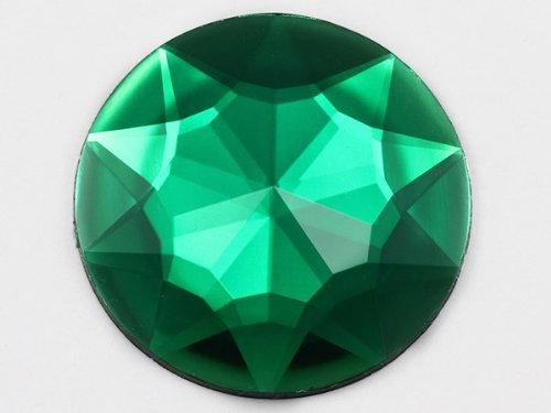 50 mm grün Smaragd H106 Flache Rückseite Acryl, rund Jewels Hohe Qualität Pro Grade, einzeln verpackt, 4 Stück von Allstarco