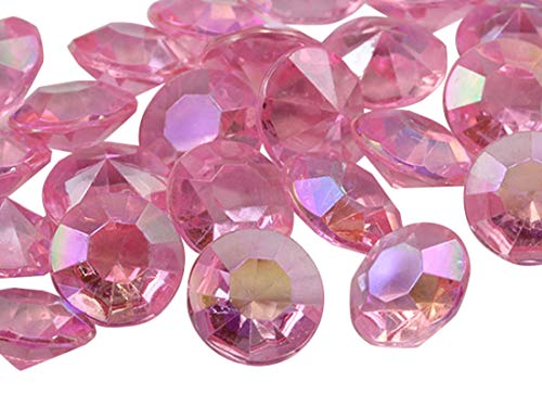 Allstarco 200 Stück 14 mm rosa Karat Acryl Diamant Konfetti AB Beschichtung für Tischstreuung Hochzeit Dekorationen Vasenfüller von Allstarco