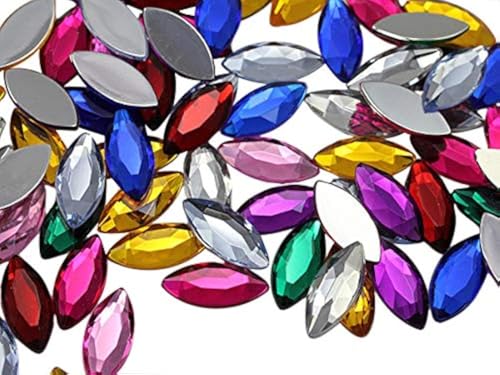 Allstarco 20x9mm Assorted Colors Navette Flat Back Acrylic Rhinestones Marquise Gems for Crafts Horse Eye Costume Embelishments Card Making Jewels Jewelry Making Cosplay Jewels - 100 Pieces Allstarco 20x9mm Assorted Colors Navette Flat Back Acrylic Rhinestones Marquise Gems for Crafts Horse Eye Costume Embelishments Card Making Jewels Jewelry Making Cosplay Jewels - 100 Pieces von Allstarco
