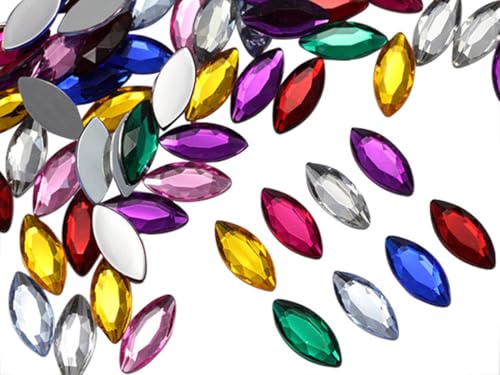 Allstarco 20x9mm Navette Flat Back Acrylic Rhinestones Marquise Gems for Crafts Horse Eye Costume Embelishments Card Making Jewels Jewelry Making Cosplay Jewels - 100 Pieces Allstarco 20x9mm Navette Flat Back Acrylic Rhinestones Marquise Gems for Crafts Horse Eye Costume Embelishments Card Making Jewels Jewelry Making Cosplay Jewels - 100 Pieces von Allstarco