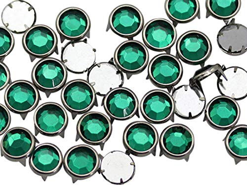 Allstarco 5mm Emerald CH18 Bedazzler Refills Rhinestones Preset Gemagic Studs Nailheads in Rims for Garment Embelishments Leatherwork DIY Crafts Decorate Shoes, Belts, Tee Size 20-100 Pieces von Allstarco