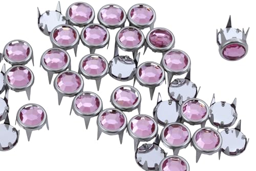 Allstarco Bedazzler CH13 5 mm große, pinke Strasssteine voreingestellte Gemagic-Nieten in Felgen für Kleidung, Verzierungen, Lederarbeiten, Basteln, Dekorieren von Schuhen, Gürteln, T-Größen 20-100 Stück von Allstarco