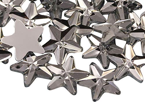 KraftGenius 15 mm, Flache Rückseite Acryl Stern Jewels Hohe Qualität Pro Grade – 35 Stück Crystal H102 von Allstarco