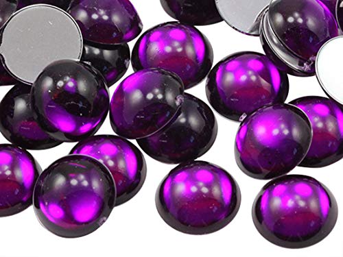 KraftGenius Allstarco 18 mm runde flache Rückseite Acryl Cabochons Kunststoff Edelsteine für Handwerk Kostüm Kartenherstellung Juwelen Schmuckherstellung Cosplay Schmuck – 30 Stück Violett Amethyst von Allstarco