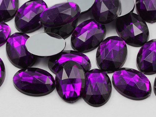 KraftGenius Allstarco 40 x 30 mm lila Amethyst H105 große flache Rückseite ovale Acryl-Strasssteine Cosplay Kostüm Edelsteine Kunststoff Schmuckverzierungen DIY Handwerk Edelsteine – 4 Stück von Allstarco