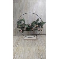 Trockenblumen Weihnachtsdeko // Ring Mit Ständer Und Christbaumkugeln, Verschiedenem Tannengrün, Fensterdekoration von AllthelittlethingsDE