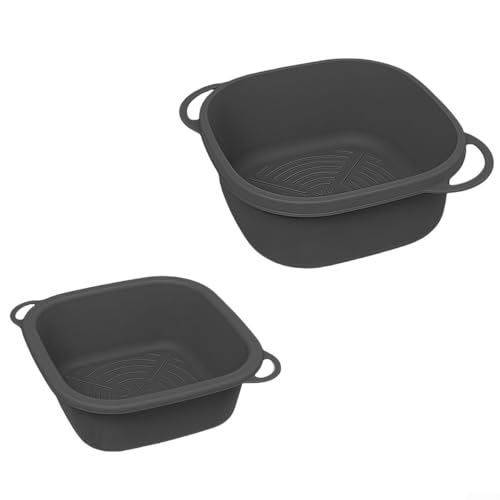 (2 Stück), Silikon-Design für 4QT und 6QT, fördert gleichmäßiges Kochen und einfache Reinigung (schwarz) von Allthingstore