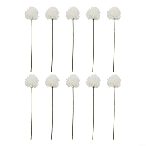 10 Stück Seiden-Chrysanthemen, stilvolle Heimdekor, 32 cm hoch, perfekt für Tische und Regale (weiß) von Allthingstore
