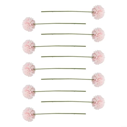 10 Stück Seiden-Chrysanthemen, stilvolle Wohndekor, 32 cm hoch, perfekt für Tische und Regale (hellrosa) von Allthingstore