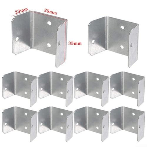 10 Stück verzinkte Zaunpaneel-Clips für sichere Befestigung von Rankgittern und Holzpfosten, passend für Plattenstärken von 32 mm bis 50 mm, rostfreie Stahlkonstruktion (35 mm) von Allthingstore