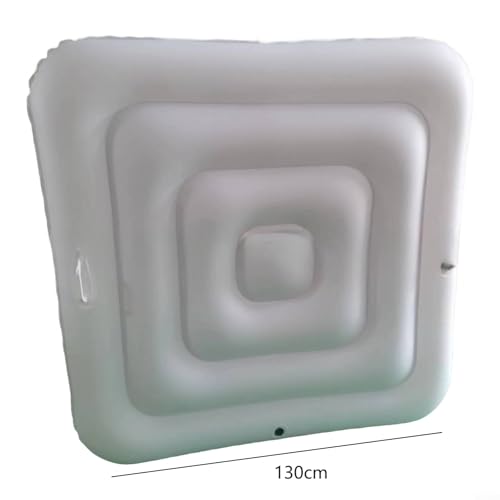 130 cm aufblasbare Poolabdeckung, quadratisches Design für Spas, um den Wassertemperaturanstieg zu minimieren und die Ansammlung von Regenwasser und Schmutz zu verhindern (mit Griff weiß) von Allthingstore