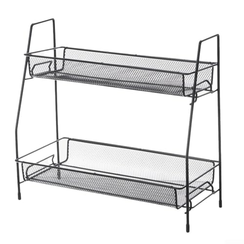 2-stöckiges bewegliches Organizer-Regal für Küche und Büro, stromlinienförmiges Design für praktische Aufbewahrungsbedürfnisse (L weiß) von Allthingstore