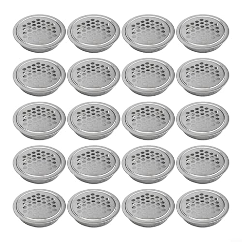 20 Stück Lüftungsgitter Edelstahlkonstruktion mit sicherem Schnappdesign für einfache Schrankmontage (flach) von Allthingstore