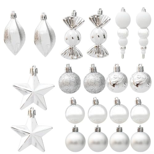 2029 Stück Weihnachtskugel-Ornamente für Baumdekoration und für Urlaub, Hochzeit, Party, Verwendung aus Kunststoff zum Aufhängen für Zuhause und Veranstaltung (A) von Allthingstore