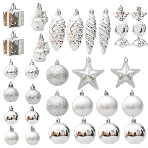 2029 Stück Weihnachtskugel-Ornamente für Baumdekoration und für Urlaub, Hochzeit, Party, Verwendung aus Kunststoff zum Aufhängen für Zuhause und Veranstaltung (C) von Allthingstore