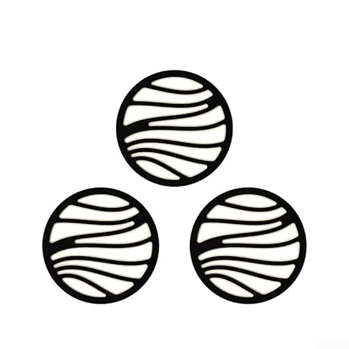 3 x Esstisch-Untersetzer, stilvolle Platzsets, um Ihre Küchendekoration zu verschönern (3 Stück rund schwarz) von Allthingstore