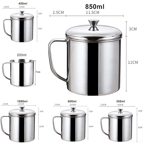 304 Edelstahl-Reisebecher, perfekt für Kaffee- und Tee-Liebhaber (12 cm (11 cm (850 ml)) von Allthingstore