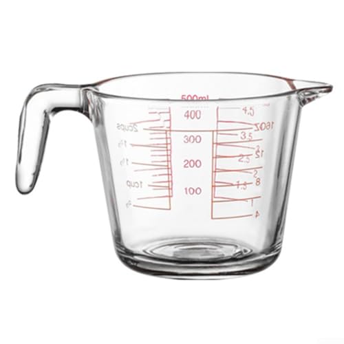 500 ml robuster Messbecher aus Glas mit hitzebeständigem Design und glattem Ausgießer für präzise Verwendung von Zutaten von Allthingstore