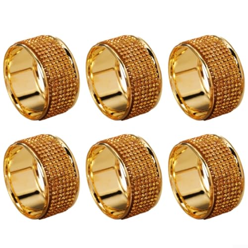 6 Stück dekorative Serviettenringe für Hochzeiten und Jubiläen, stilvolle Halter (gelb) von Allthingstore
