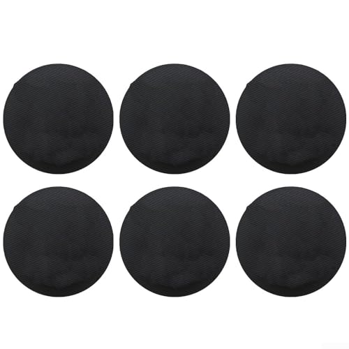 6 Stück runde Tischsets für den Esstisch, rutschfeste PVC-Matten für Hitzebeständigkeit und einfache Reinigung (schwarz) von Allthingstore