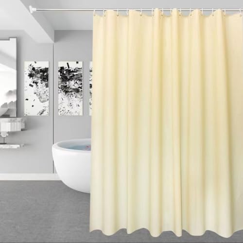 Ästhetischer Appeal einfarbiger wasserdichter Duschvorhang zum einfachen Aufhängen (gelb) von Allthingstore