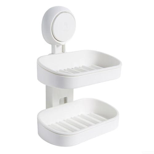 Aesthetic Punch Badezimmer-Regal zur mühelosen Aufbewahrung von Seifen und Zubehör (doppellagig, weiß) von Allthingstore