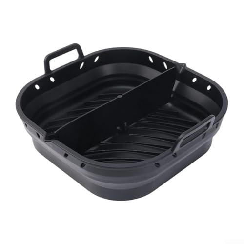 Air Fryer Mat 8 Inch with Divider, Foldable Silicone Design for Easy Storage (black) von Allthingstore