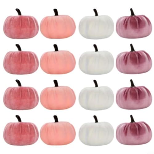 Allthingstore 12 Stück Samt Künstliche Kürbisse in Rosa und Weiß, drei Größen Schaumkürbisse für Herbsternte, Halloween, Thanksgiving Tisch oder Heimdekoration Allthingstore 12 Stück Samt Künstliche Kürbisse in Rosa und Weiß, drei Größen Schaumkürbisse für Herbsternte, Halloween, Thanksgiving Tisch oder Heimdekoration von Allthingstore