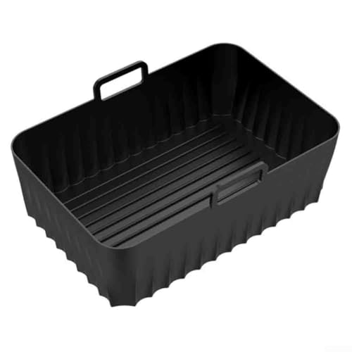 Allthingstore 2 Stück Silikon Backform Set Air Fryer Zubehör Rechteck Quadrat Antihaft Hitzebeständig Wiederverwendbar Backgeschirr Schwarz von Allthingstore