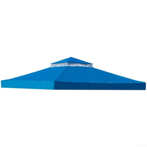 Allthingstore 300 x 300 cm Gartenpavillon-Überdachung, doppelstöckige Pavillon-Abdeckung mit Belüftungsgitter für den Außenbereich (blau) von Allthingstore