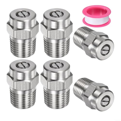 Allthingstore 7-teiliges Edelstahl-Hochdruckreiniger-Sprühdüsen-Set mit G1/4-Gewinde und mehreren Blendengrößen für die Außenreinigung (Aperture 045) von Allthingstore