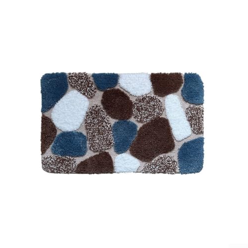 Allthingstore Badläufer aus weichem Plüsch-Baumwolle, saugfähige Mikrofaser, mit rutschfester Unterseite, maschinenwaschbar, 50,8 x 76,2 cm, bunte Bodenmatte für Komfort (grau) von Allthingstore