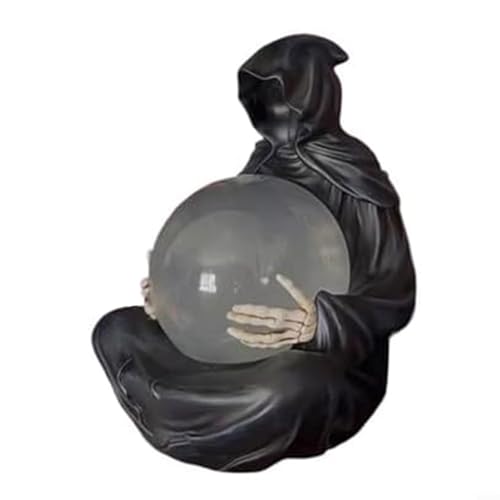 Allthingstore Gothic Grim For Reaper Statue, with Floating Glowing For Crystal Ball for Halloween and Gothic Home Décor, Black 15x9x9cm Allthingstore Gothic Grim For Reaper Statue, with Floating Glowing For Crystal Ball for Halloween and Gothic Home Décor, Black 15x9x9cm von Allthingstore