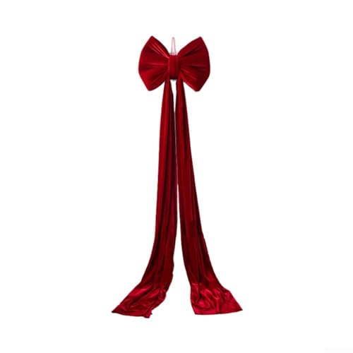 Allthingstore Große Schleifen-Dekoration mit weichem Material und langem Riemen zum sicheren Aufhängen auf Hochzeiten und Partys für Kulissen (weinrot) von Allthingstore