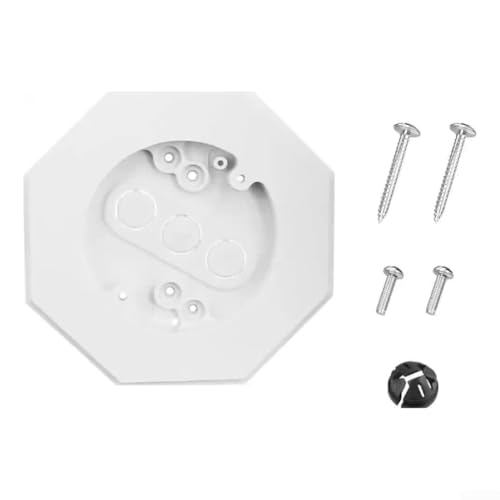 Allthingstore Halterung für Außenbeleuchtung, achteckige Basis für vertikale Verkleidungen, UV-beständiger Kunststoff, Terrasse, Garten, Terrasse, Dekoration (weiß) von Allthingstore