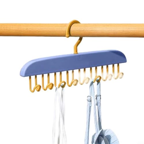 Allthingstore Kleiderschrank-Organizer mit mehreren Haken, Kunststoff, Kleiderbügel für BHs, Tank-Tops, Schals, platzsparende Schrankaufbewahrung, 8 Haken, 28 x 14 cm (blau) von Allthingstore