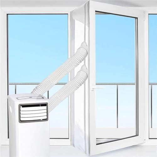 Allthingstore Klimaanlagentür-Abflussdichtungs-Set mit Doppelschlauch-Reißverschluss, Fensterdichtung für Balkontüren, Leckschutzsystem (4 m) von Allthingstore