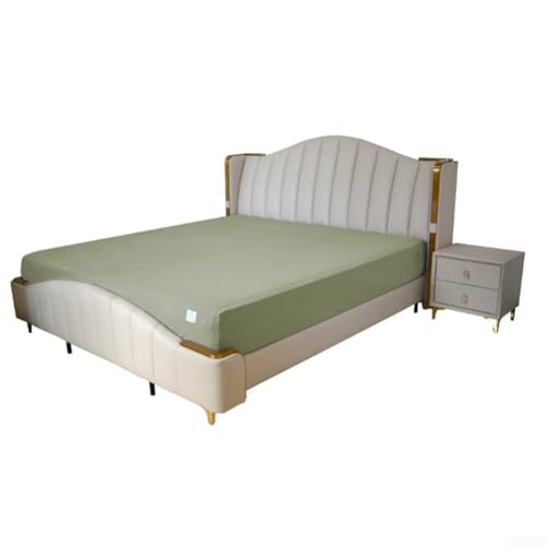 Allthingstore Leitfähige Erdungsbettwäsche aus Bio-Baumwolle, Silberfaser, mit Kabel, 193 x 203 cm, 180 x 200 cm, Grün von Allthingstore