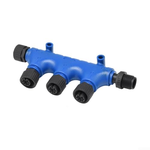 Allthingstore Marine T-Splitter-Anschluss M125P 37 Wege für NMEA 2000 Backbone Drop mit Gewindeschloss und IP67 wasserdicht für Sensoranschluss (1 Stecker auf 4 Buchse) von Allthingstore