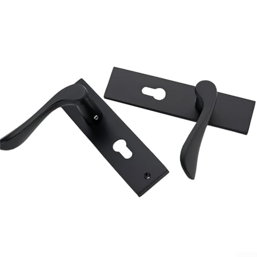 Allthingstore Mattschwarzes Türschloss-Set mit Schlüsselkasten und Einsteckschloss für Holztüren im Innen- oder Außenbereich, Aluminium-Rückplattengriff Allthingstore Mattschwarzes Türschloss-Set mit Schlüsselkasten und Einsteckschloss für Holztüren im Innen- oder Außenbereich, Aluminium-Rückplattengriff von Allthingstore