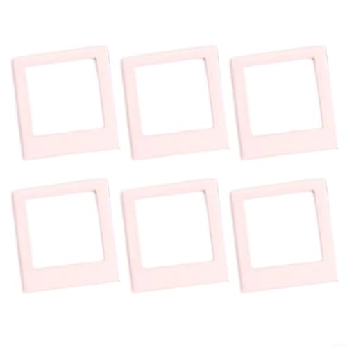 Allthingstore Mehrfarbiges magnetisches Bilderrahmen-Set, quadratischer Acryl-Fotohalter für Zuhause, Büro, Schließfach (hellrosa) von Allthingstore