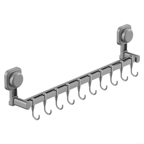 Allthingstore Platzsparendes Küchenregal mit Saugnapf-Haken für Utensilien (50 cm) von Allthingstore