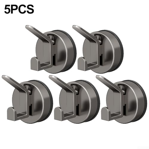 Allthingstore Praktische Vakuum-Saugnapfhaken für Handtücher, Schlüssel und Töpfe (5 Stück, grau) von Allthingstore